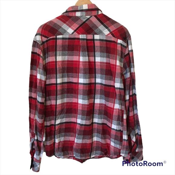 O’Neill Flannel Shirt Mens Western Cowboy Red Plaid Work Rodeo Y2K Thrashed - Picture 4 of 14